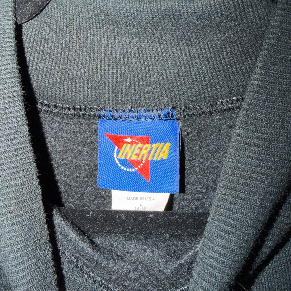 Vintage inertia cotton blend blank black mockneck large oversized - Picture 2 of 5